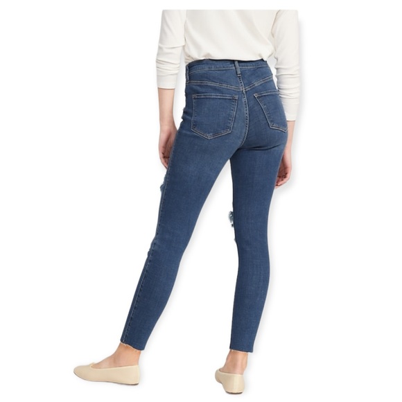OLD NAVY Extra High-Waist Rockstar 360 Stretch Ripped Super Skinny Jeans 8T NWT - Picture 3 of 10